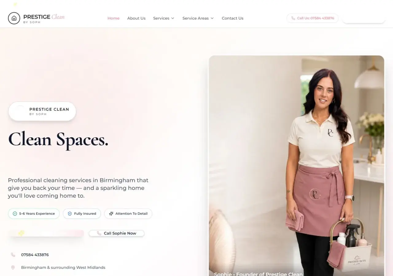 Cleaning independent website concept preview