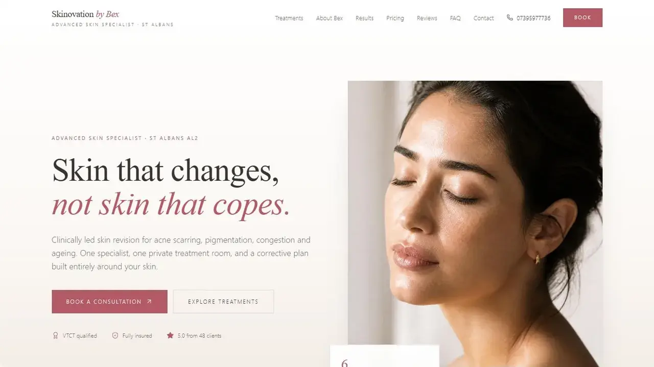 Aesthetics independent website concept preview