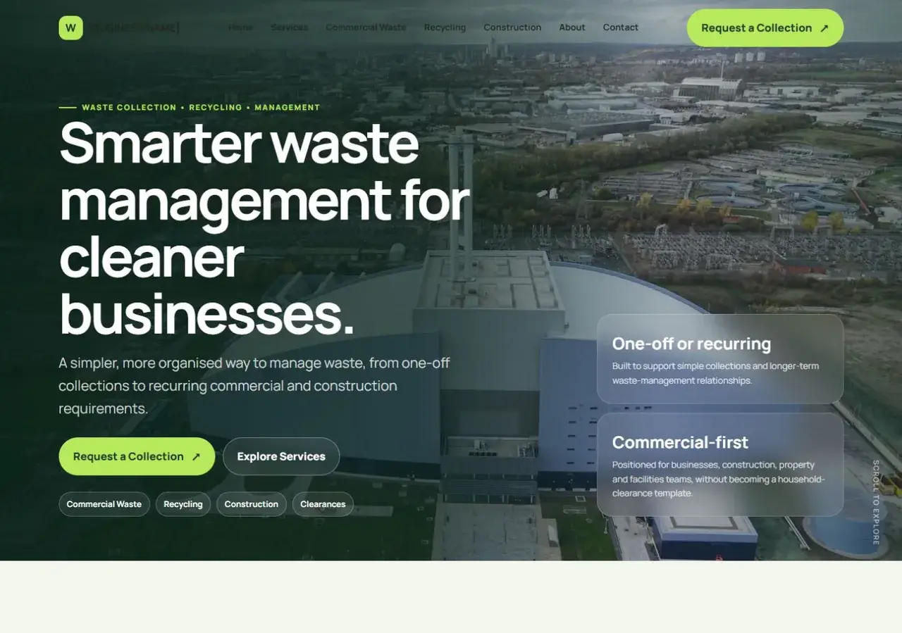 Waste Management independent website concept preview