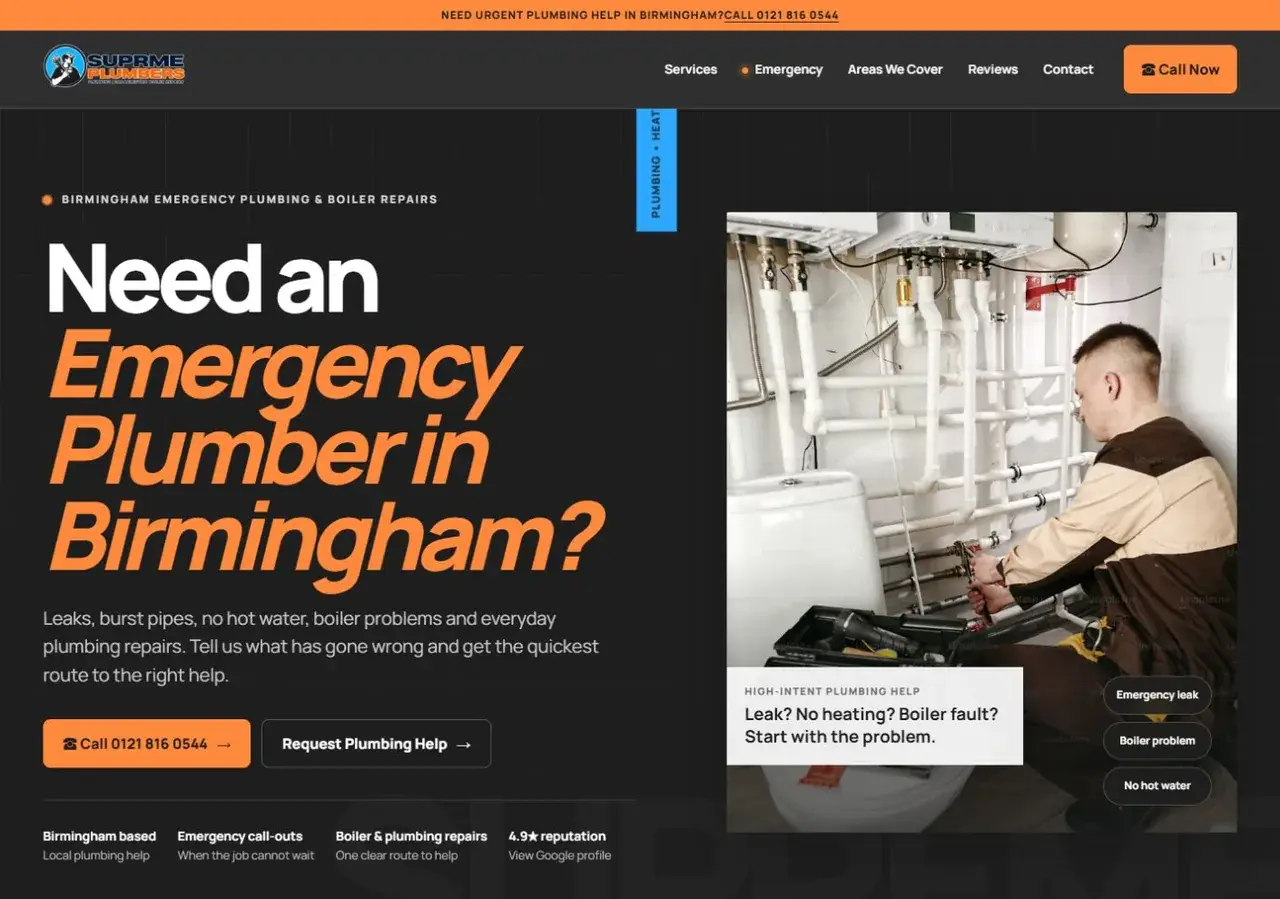 Plumbing independent website concept preview