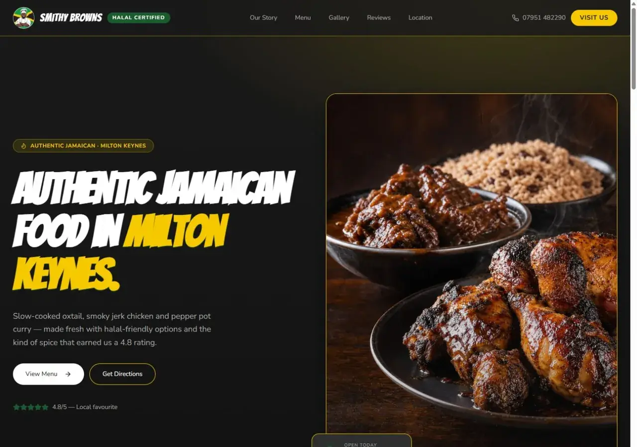 Restaurant independent website concept preview