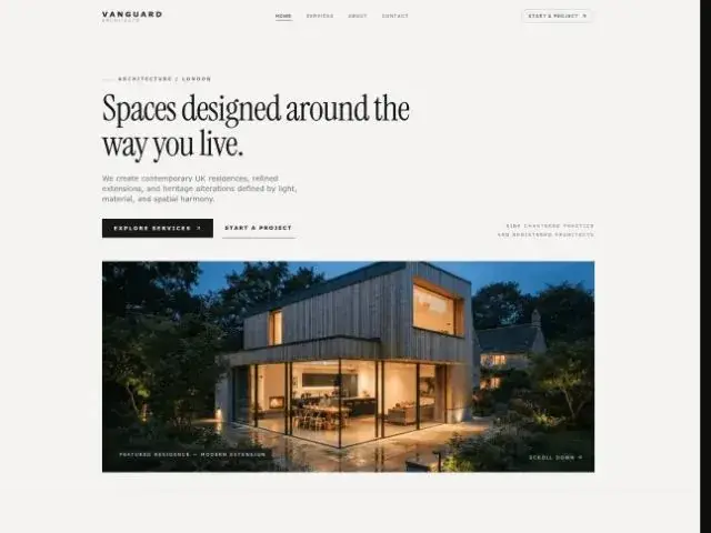 Architecture independent website concept preview
