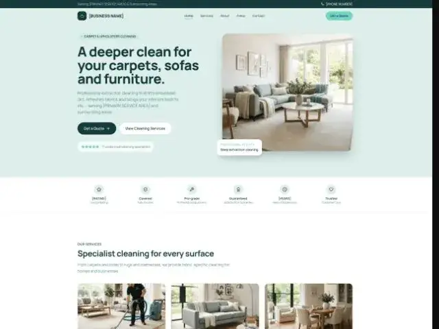 Upholstery Cleaning independent website concept preview