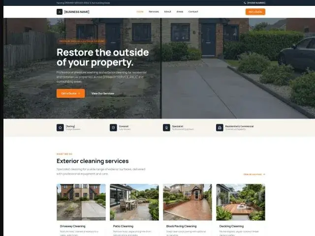 Exterior Cleaning independent website concept preview