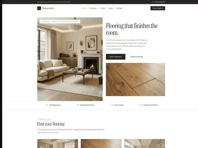 Flooring independent website concept preview