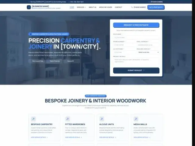 Carpentry independent website concept preview