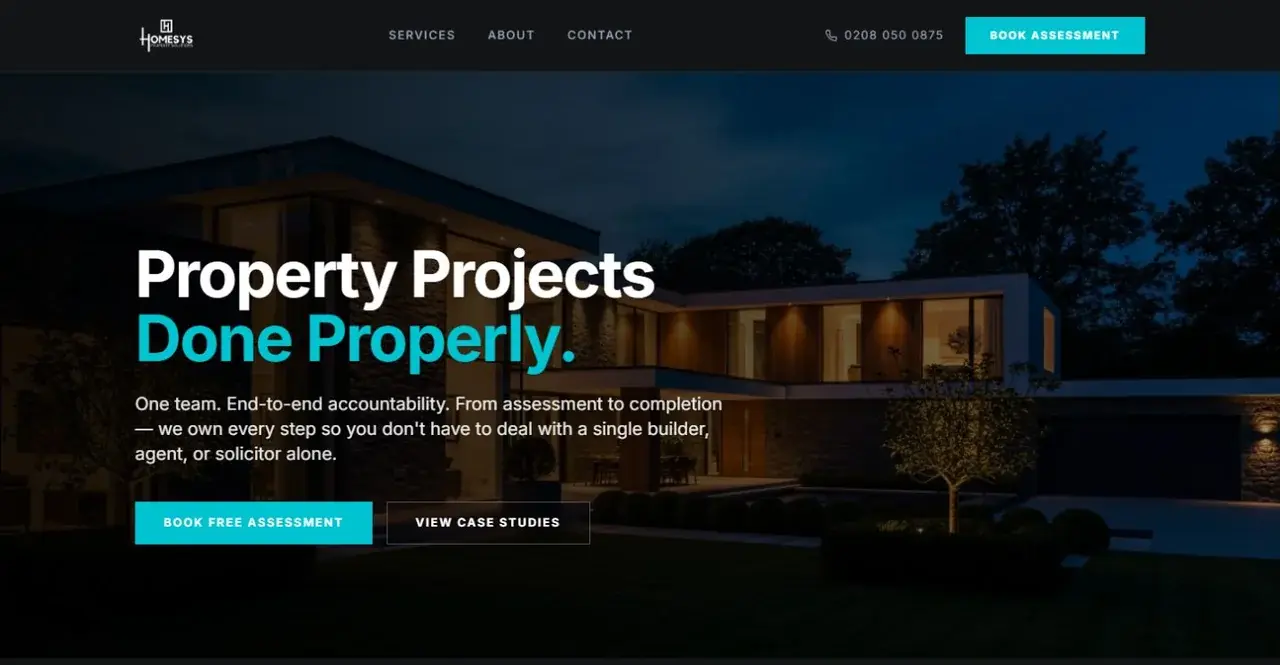 Homesys Property Solutions website