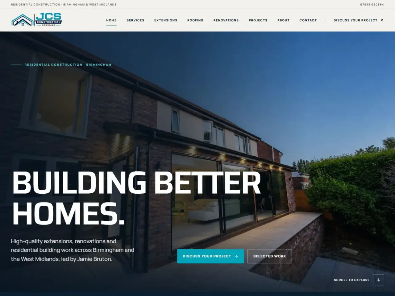 Just Construction Services website