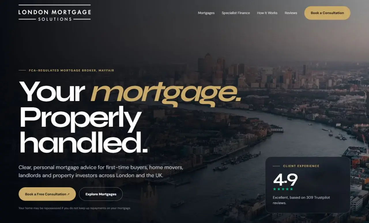 London Mortgage Solutions independent ImanLogic redesign concept