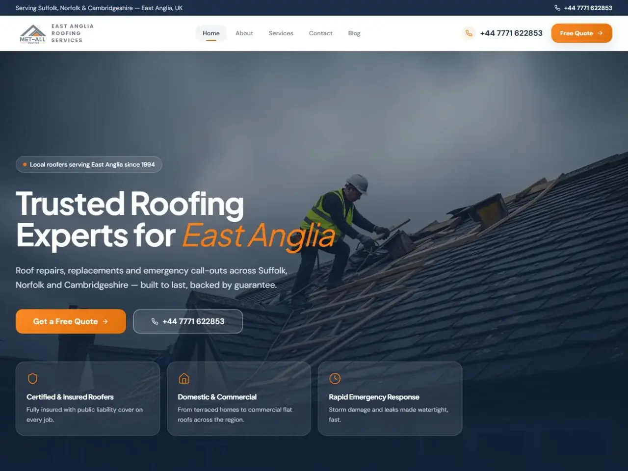 Met-All Roofing website