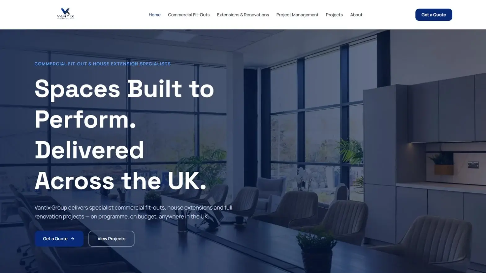 Vantix Group website designed by ImanLogic