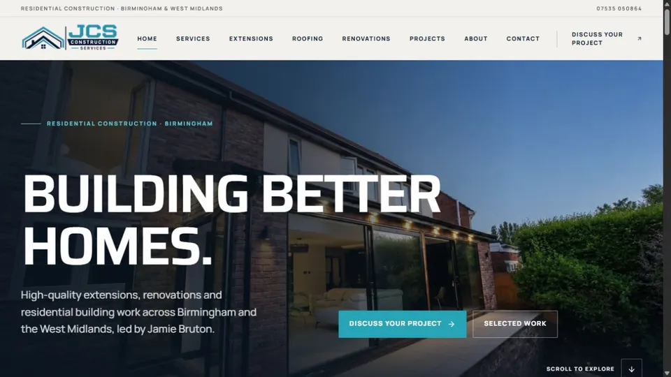 Just Construction Services website by ImanLogic